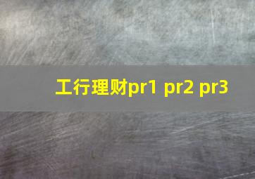 工行理财pr1 pr2 pr3